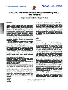 Clinical Practice Guidelines  EASL Clinical Practice Guidelines: Management of hepatitis C virus infection European Association for the Study of the Liver⇑