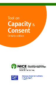 Tool on  Capacity & Consent Ontario edition