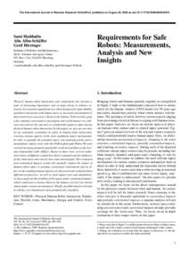 The International Journal of Robotics Research OnlineFirst, published on August 20, 2009 as doi:[removed][removed]  Sami Haddadin Alin Albu-Schäffer Gerd Hirzinger Institute of Robotics and Mechatronics,