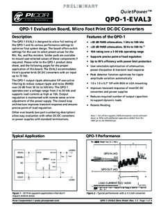 P R E L I M I N A RY  QuietPower ™ QPO-1-EVAL3 QPO-1 Evaluation Board, Micro Foot Print DC-DC Converters