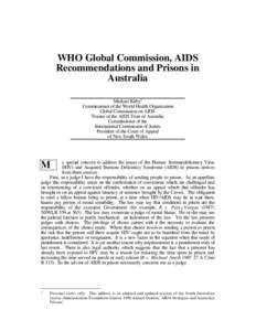 WHO Global Commission, AIDS recommendations and prisons in Australia