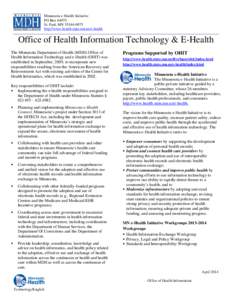 MDH Fact Sheet - Office of Health IT