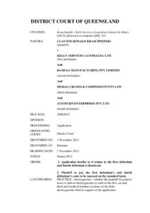 DISTRICT COURT OF QUEENSLAND CITATION: Kraschnefski v Kelly Services (Australia) Limited & Othersdelivered ex tempore) QDC 321