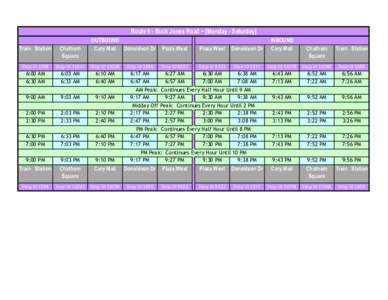 Route 6 - Buck Jones Road ~ [Monday - Saturday] OUTBOUND Cary Mall Donaldson Dr Plaza West