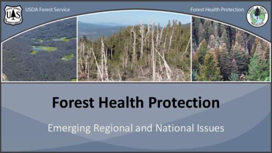 Forest Health Protection Emerging Regional and National Issues Presentation Roadmap • •