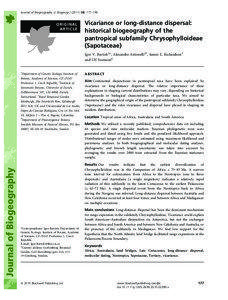 Journal of Biogeography (J. Biogeogr[removed], 177–190  ORIGINAL
