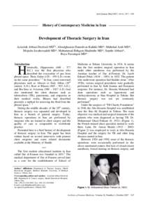 Farrokh Saidi / Thoracic surgery / Surgeon / Lawrence H. Cohn / Hossein Khan Motamed / Medicine / Surgery / Cardiac surgeons