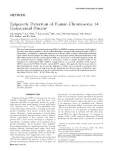 HUMAN MUTATION 22:92^[removed]METHODS Epigenetic Detection of Human Chromosome 14 Uniparental Disomy