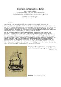 Ginnheim im Wandel der Zeiten von Hermann Lenz, erschienen 1950 zum 250. Kirchenjubiläum