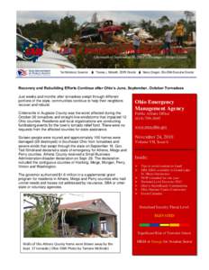 Ohio’s Emergency Management News Aftermath of September 16, 2010 Tornadoes – Meigs County Ted Strickland, Governor  Thomas J. Stickrath, ODPS Director