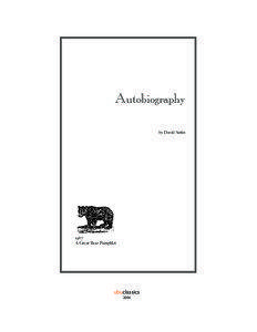 Autobiography by David Antin