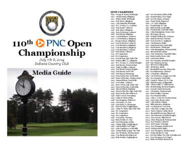 OPEN CHAMPIONS  110th Open Championship July 7 & 8, 2014