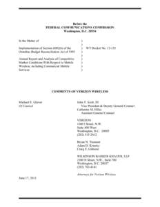 Before the FEDERAL COMMUNICATIONS COMMISSION Washington, D.CIn the Matter of Implementation of Section 6002(b) of the Omnibus Budget Reconciliation Act of 1993