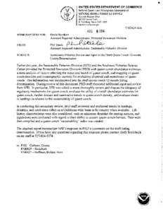 UNITED STATES DEPARTMENT OF COMMERCE National Oceanic and Atmospheric Administration NATIONAL MARINE FISHERIES SERVICE Southeast Regional Office 26313th Avenue South