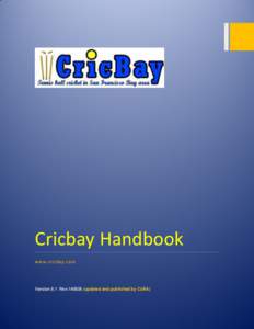 CricBay  Bay Area Cricket Cricbay Handbook www.cricbay.com