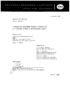 A Research and Development Program in Applications of Intelligent Automata to Reconnaissance -- Phase I (8 January 1965)