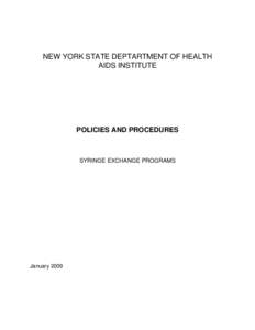 Policies and Procedures for Syringe Exchange Programs