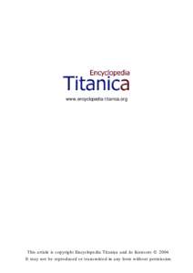 www.encyclopedia-titanica.org  This article is copyright Encyclopedia Titanica and its licensors © 2004