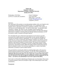 Knowledge / Evaluation methods / Scientific method / Research / David Collier / Qualitative research / Robert Keohane / Case study / Sidney Verba / Science / Year of birth missing / Academia