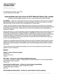 North Central Association of Colleges and Schools / North Scott High School / National History Day / Johnston High School / Iowa / Education / Association of Public and Land-Grant Universities