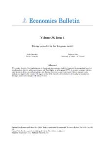 Economics Bulletin, 2014, Vol. 34 No. 1 ppIntroduction