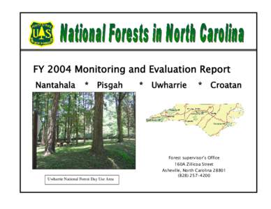 Old growth forests / Hemiptera / Croatan National Forest / Nantahala National Forest / Pisgah National Forest / Uwharrie National Forest / Hemlock woolly adelgid / United States Forest Service / Adelgidae / Geography of North Carolina / North Carolina / Mountains-to-Sea Trail