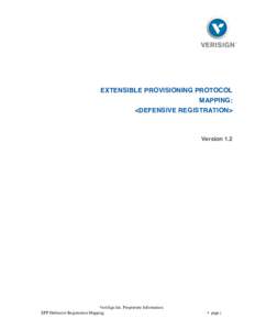 EXTENSIBLE PROVISIONING PROTOCOL MAPPING: <DEFENSIVE REGISTRATION> Version 1.2
