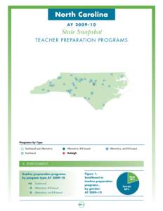 North Carolina AY – 1 0 State Snapshot TE A CHE R PR E PA R AT ION P R OG RA M S