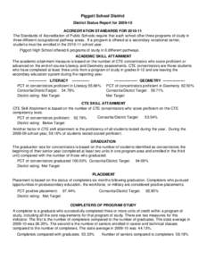 Piggott School District District Status Report for[removed]ACCREDITATION STANDARDS FOR[removed]The Standards of Accreditation of Public Schools require that each school offer three programs of study in three different oc