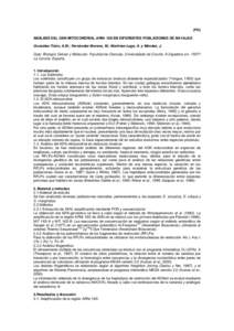 (PO) ANÁLISIS DEL GEN MITOCONDRIAL ARNr 16S EN DIFERENTES POBLACIONES DE NAVAJAS González-Tizón, A.M.; Fernández Moreno, M.; Martínez-Lage, A. y Méndez, J. Dpto. Biología Celular y Molecular. Facultad de Ciencias.