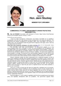 Hansard, 20 MarchSpeech By Hon. Jann Stuckey MEMBER FOR CURRUMBIN