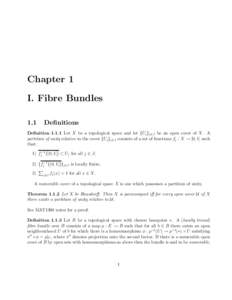 Chapter 1 I. Fibre Bundles 1.1