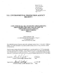 Low Stress (low flow) Purging and Sampling Procedure for the Collection of Groundwater Samples from Monitoring Wells