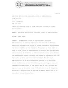 Law / Rulemaking / Federal Register / Code of Federal Regulations / Administrative Procedure Act / Regulatory Flexibility Act / United States Code / Privacy Act / Freedom of information legislation / United States administrative law / Politics of the United States / Government