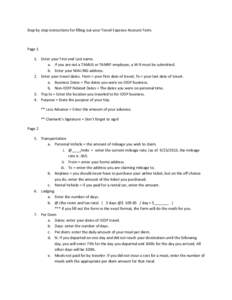 Step by step instructions for filling out your Travel Expense Account Form