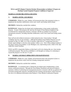 NOAA and EPA Region 5 Interim Decision Memorandum on Indiana’s Progress in Meeting Coastal Nonpoint Program Conditions of Approval