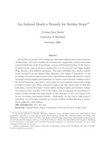 Are Indexed Bonds a Remedy for Sudden Stops?∗ Ceyhun Bora Durdu† University of Maryland DecemberAbstract