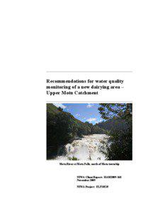 Recommendations for water quality monitoring of a new dairying area – Upper Motu Catchment