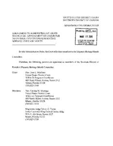 UNITED STATES DISTRlCT COURT   SOUTHERN DISTRlCT OF FLORlDA ADMINISTRATIVE ORDER[removed]
