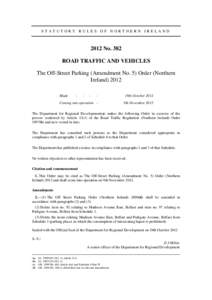 The Off-Street Parking (Amendment No. 5) Order (NINo. 382