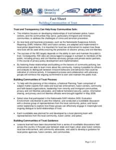 Fact Sheet: Building Communities of Trust