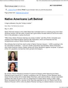 Native Americans Left Behind | National Law Journal