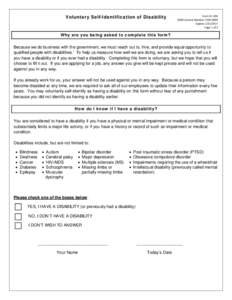 Voluntary Self-Identification of Disability CC-305