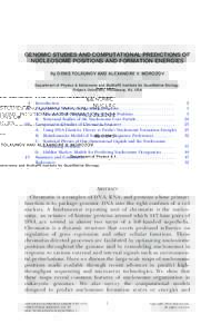 Genomic Studies and Computational Predictions of Nucleosome Positions and Formation Energies