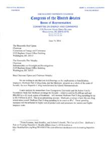 Letter to Chairmen Fred Upton and Tim Murphy from Ranking Members Henry A. Waxman and Diana DeGette (June 19, 2014)
