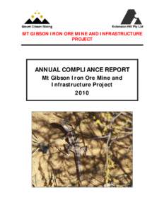 Extension Hill Pty Ltd  MT GIBSON IRON ORE MINE AND INFRASTRUCTURE PROJECT  ANNUAL COMPLIANCE REPORT