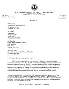 Denial Letter: Petition Regarding Cadmium in Consumer Products, Especially Toy Metal Jewelry (Petition HP 10-2)