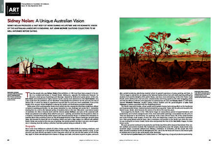 DOSSIER  First published in Australian Art Collector, Issue 25 July-September[removed]Sidney Nolan: A Unique Australian Vision