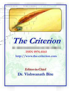 http://www.the-criterion.com  The Criterion: An International Journal in English ISSN