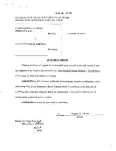 SLIP OP[removed]UNITED STATES COURT OF INTERNATIONAL TRADE BEFORE: HON. GREGORY W. CARMAN, JUDGE INTERNATIONAL CUSTOM PRODUCTS, INC.,